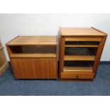 Two 20th century teak audio cabinets