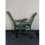 A set of cast iron bench ends