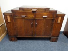 An oak Art Deco sideboard