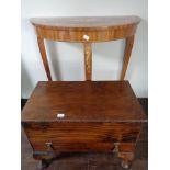 An Italianate style hall table together with a mid century work box