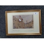 A gilt framed signed print - Theatre Royal Newcastle upon Tyne