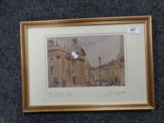 A gilt framed signed print - Theatre Royal Newcastle upon Tyne