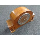 A walnut cased Garrard Art Deco style mantel clock