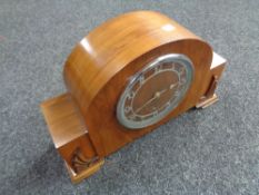 A walnut cased Garrard Art Deco style mantel clock