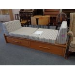 A Danish 20th century day bed fitted with two drawers
