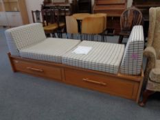 A Danish 20th century day bed fitted with two drawers