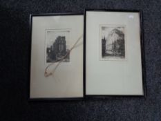 A pair of signed Charles Smith black and white engravings