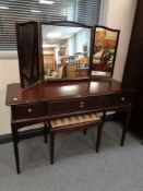 A Stag Minstrel dressing table with mirror and stool