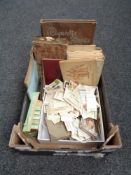 A box of twentieth century cigarette card albums,