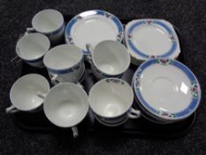 A tray of thirty five pieces of Maling tea china