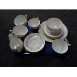 A tray of twenty one piece Royal Worcester harvest ring tea service