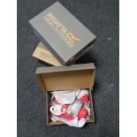 Six boxed pairs of Regatta children's shoes size 3 & 5