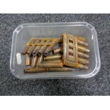 A box of ammunition shell cases and clips