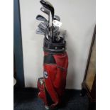 A Dunlop golf bag containing clubs