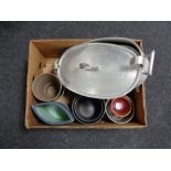 A box of stainless steel fish kettle with lid,