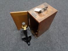 A Baker of London microscope in fitted box