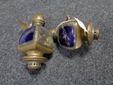 A pair of antique chromed coach lights (converted)