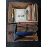 Two boxes of sheet music and vinyl 78's