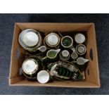 A tray of Apilco Greek green and gilt tea ware