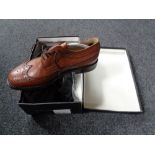A pair of Gent's brown leather Samuel Windsor brogues size 8.
