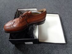 A pair of Gent's brown leather Samuel Windsor brogues size 8.