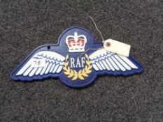 A metal RAF plaque