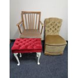 A 20th century teak armchair,