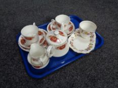 A tray of nine piece Royal Stafford tea for two together with further Duchess Romance tea cup and