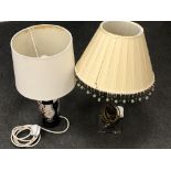 A Japanese Imari porcelain table lamp and a glass table lamp (2)