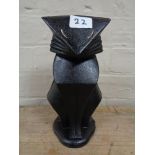 A metal Art Deco style door stop - cat