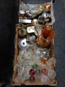 Two boxes of glass ware,