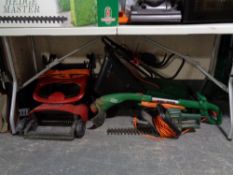 A Cobra electric mower, Mountfield rotavator,