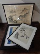 Six framed Japanese prints