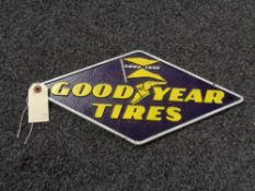 A metal Goodyear tyre plaque