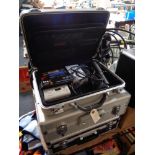 Three aluminium cases containing hand tools, Wagner heat gun,