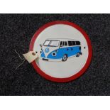 A metal VW plaque