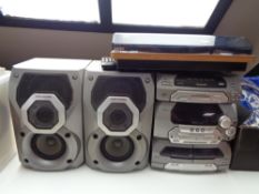 A Panasonic five cd changer hifi and speakers,