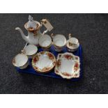 A tray of sixteen piece Royal Albert Old Country Roses tea set