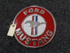 A Ford Mustang plaque