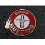 A Ford Mustang plaque