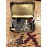 A WWI Christmas tin containing 1914-15 Star named to 6421 Dvr. J. W. Gibson R.F.A.