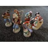 A set of six Dresden monkey musician figures