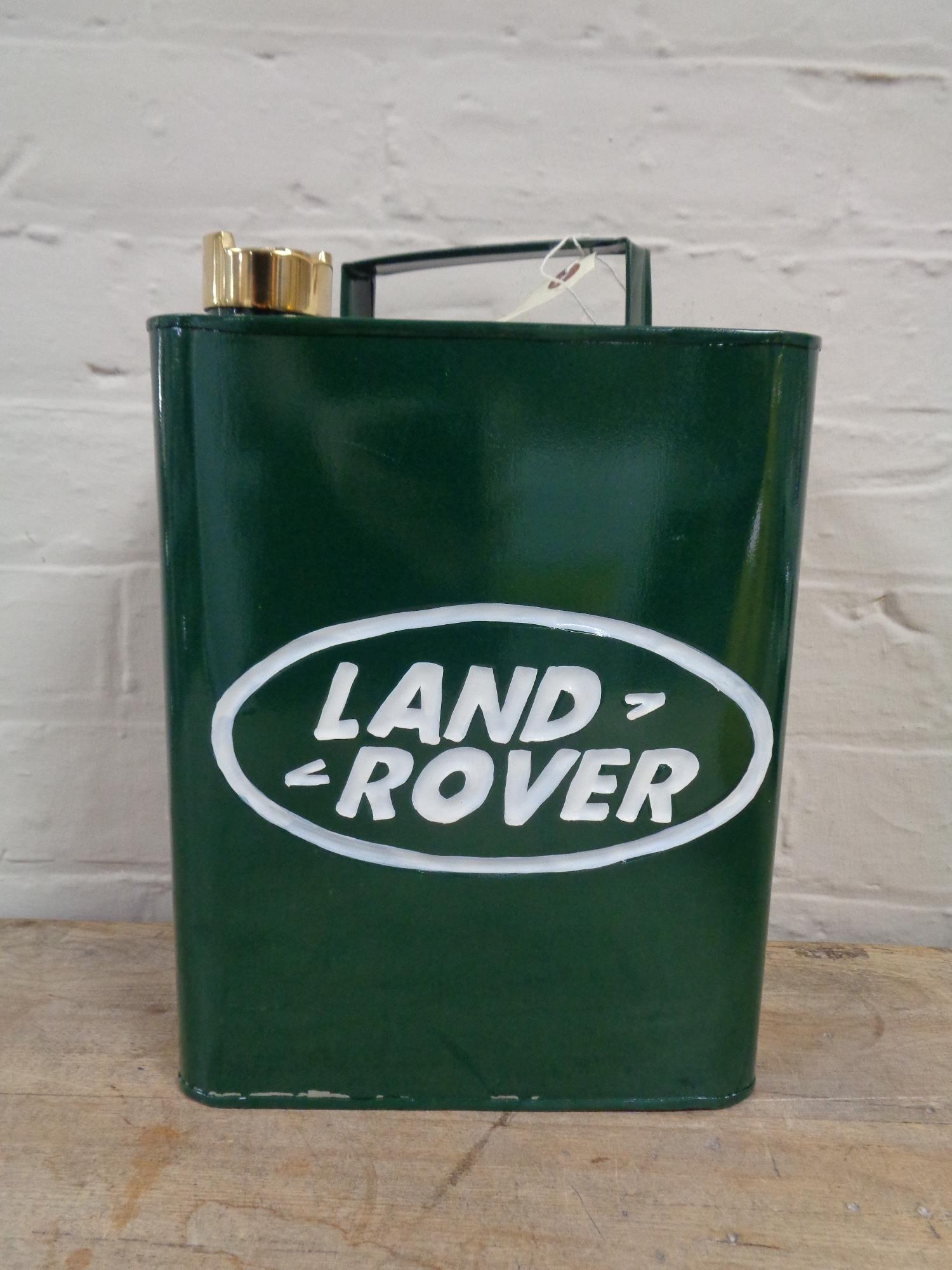 A Land Rover oil can