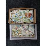 Two boxes of large quantity of tea cards
