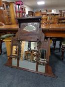 An Edwardian mahogany overmantel mirror