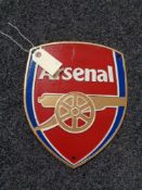 A metal Arsenal plaque