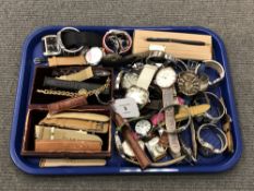 A tray of a large quantity of wristwatches,