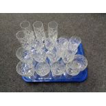 A tray of assorted glass, further boxed pair of J.G.