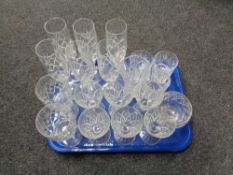A tray of assorted glass, further boxed pair of J.G.