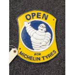 A metal Michelin tyres plaque